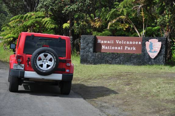 Chegando ao parque dos vulcões, em Volcano, na Big Island, no Havaí